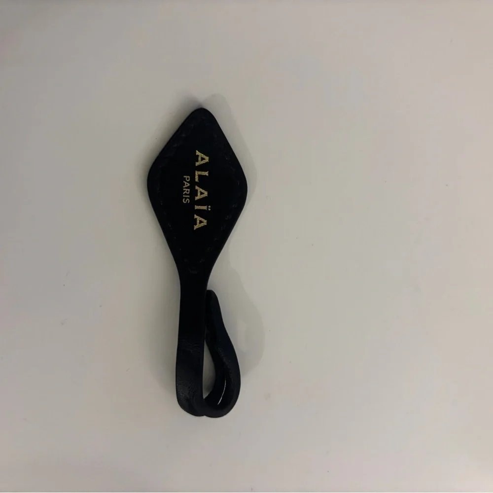 Alaia Black Leather Bag Tag